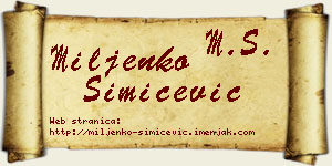 Miljenko Simićević vizit kartica